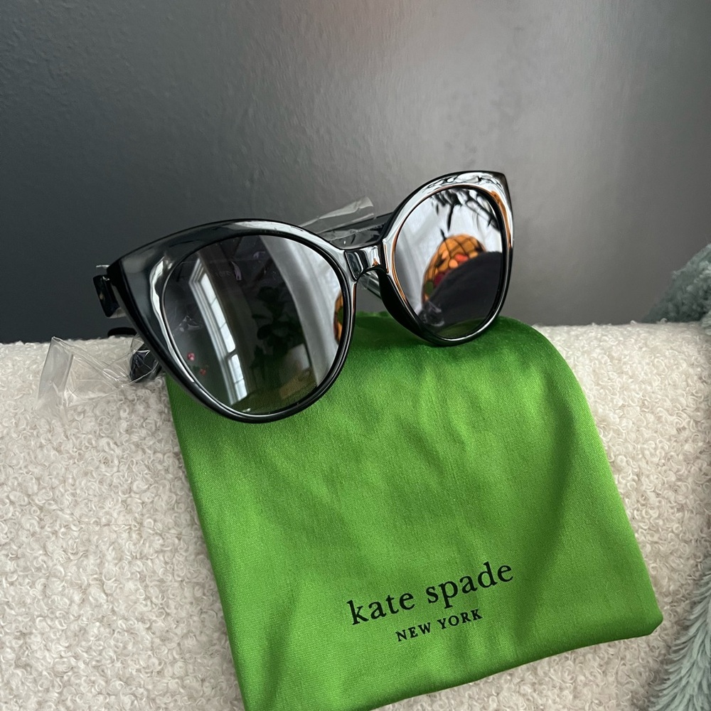 Chic Black Cat-Eye Sunglasses-Kate Spade - Picture 5 of 5